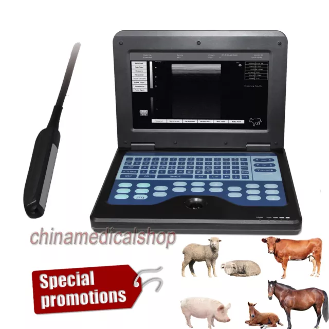 Veterinary Bovine & equine Ultrasound Scanner Horse Rectal Probe laptop Machine