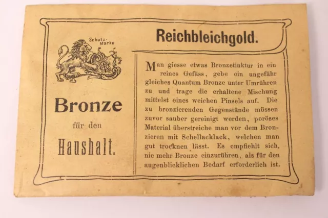 Hochglanz Haushalt Bronze Farbe Pulver Vergoldung Reichbleichgold Alt ca. 11g