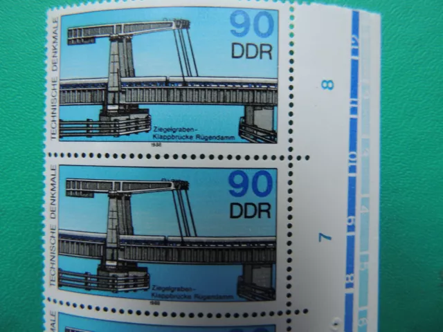 Zugbrückr Rügendamm, postfrisch, DV, 6 Briefmarken a 0,9 2