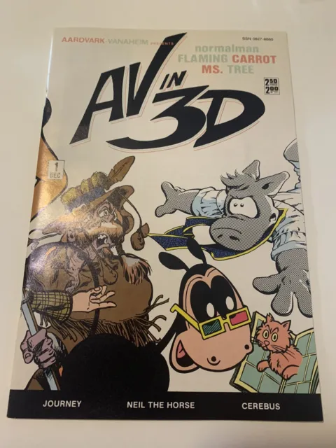 AV IN 3D #1 Aardvark - Vanaheim Press December 1984 3D glasses intact. NM-