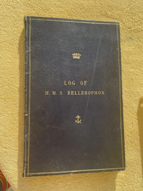 Marine H. M. S. LOG O F BELLEROPHON Book Handwritten Maps Manuscript Captain