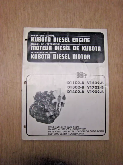 Kubota Diesel Engine Operators Manual Z-482/602/662/722/782/902-E