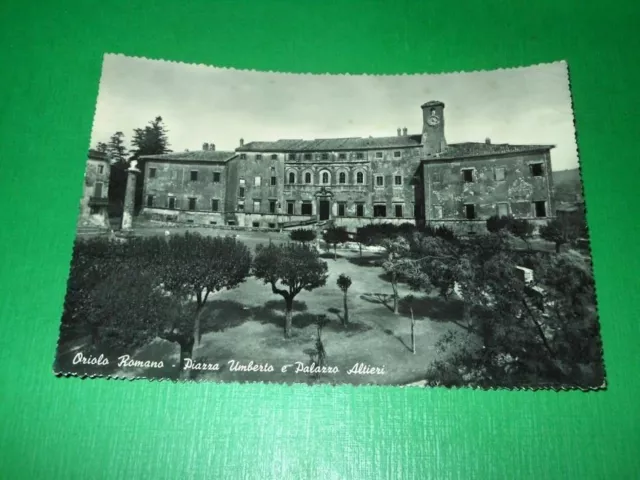 Cartolina Oriolo Romano - Piazza Umberto e Palazzo Altieri 1956