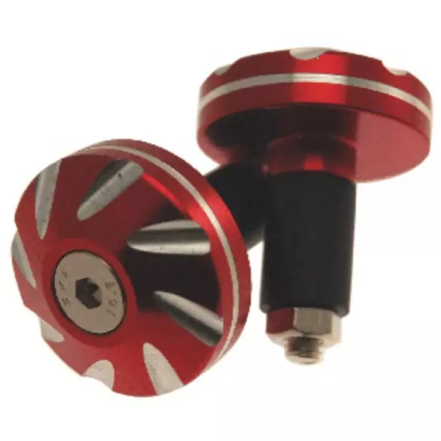 Paire Contrepoids Du Guidon ONE Tuning Helix Rouge Chrome Scooter Moto Haltères