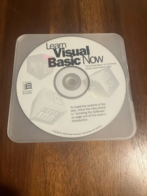 Vintage "Learn Visual Basic Now" 4.0 CD Microsoft 1996