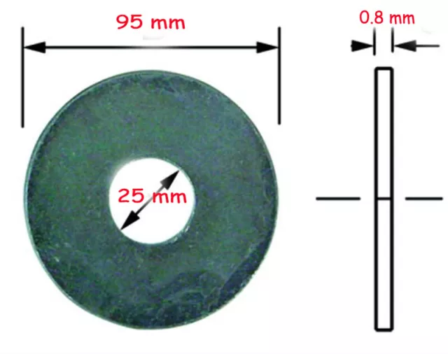 Rondelles plates extra-large en  aluminium  chromé  95x25x0.8 mm /cale epaisseur