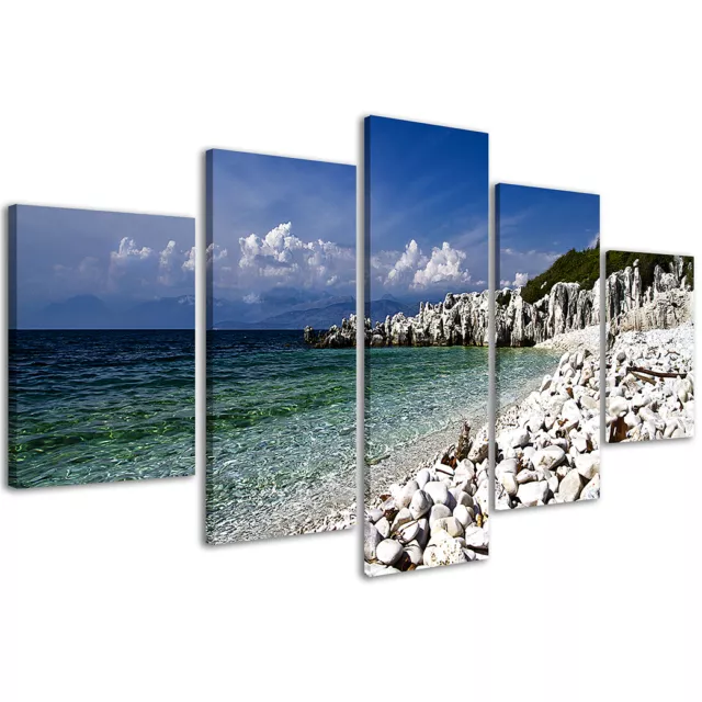 Quadro Moderno 200 x 90 cm Stampa su Tela XXL Paesaggio Mare Arredamento #050