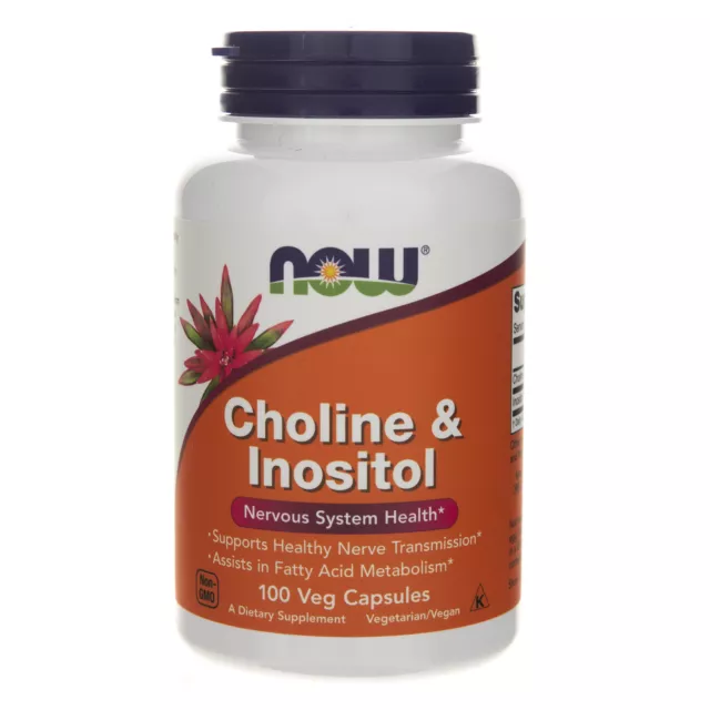 NOW FOODS Cholin und Inosit Inositol Choline 500 mg 100 Kapseln