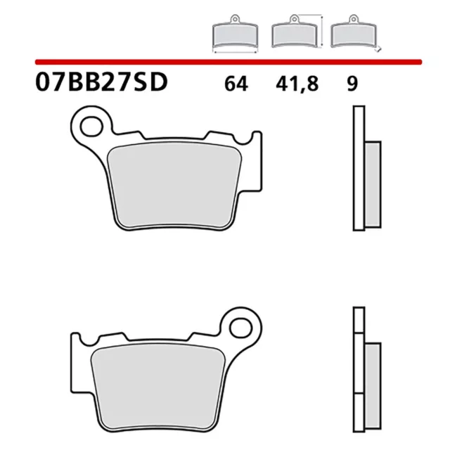 Brembo Kit Pastiglie Freno Posteriore Husqvarna Sm Rr 450 08-10-Cod.07Bb27Sd