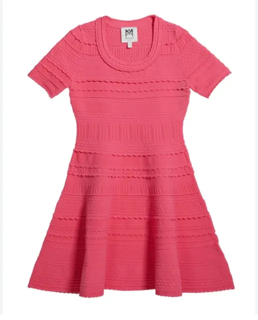 Milly Minis girls Textured Tech Dress Pink Size 10