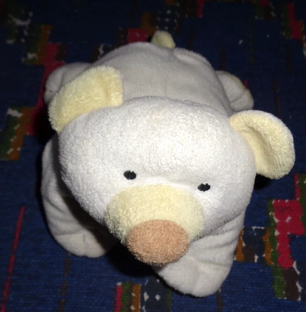 Db2/ Doudou Peluche Ours Beige Blanc Ecru Jaune 22X15 Cm Ty 2002 Exc Etat