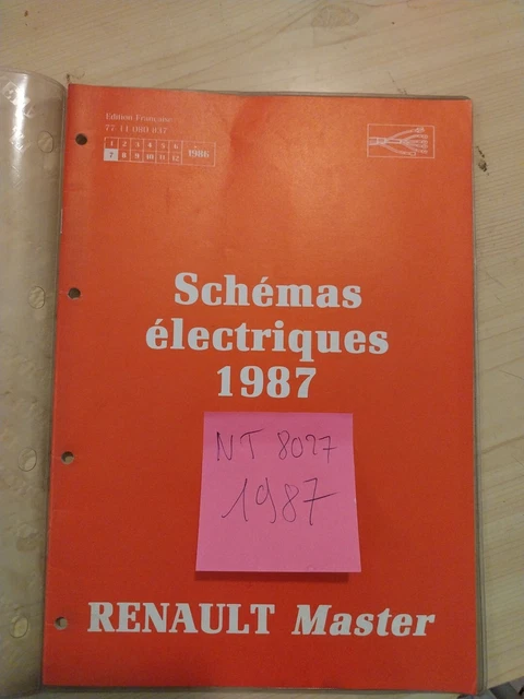 Renault Master 1987 Manuel Atelier Schemas Electriques NT 8027 Revue Technique
