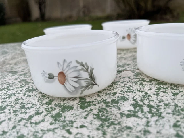 Ramequins vintage arcopal france décor fleurs