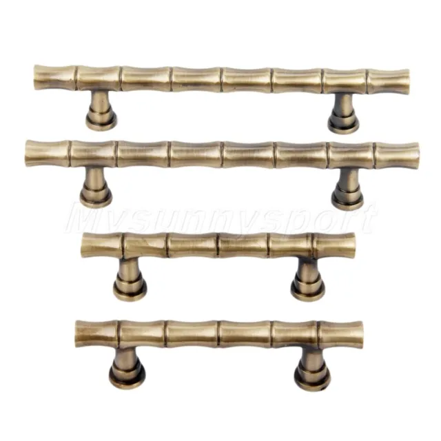 Hardware Bronze Bamboo Style Drawer Dresser Pull Handles Cabinet Door Handle