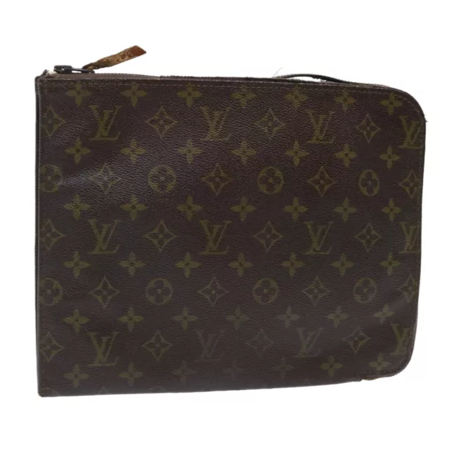 LOUIS VUITTON Monogram Poche Document Briefcase M53400 LV Auth ar10021B