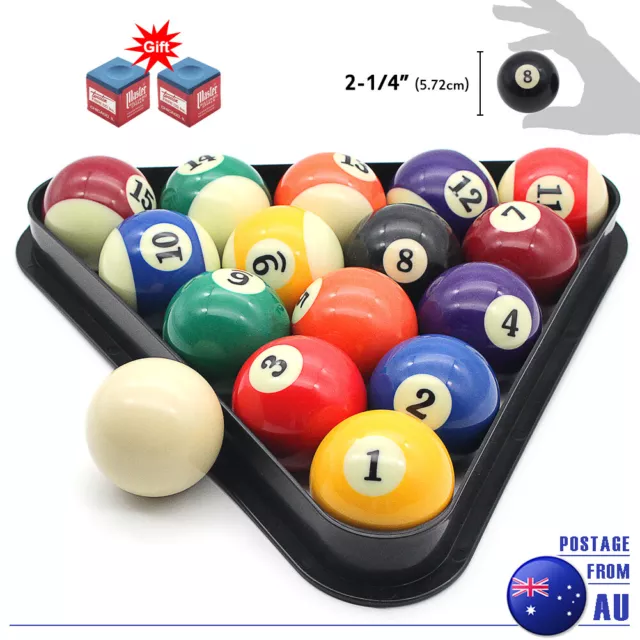 Pool Snooker Billiard Table Balls 2-1/4" inch 16 Ball Set Numbered Big's Little'