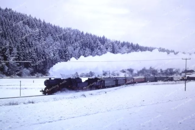 Dia slide Deutsche Bahn DB Dampflok 52 7596 & 64 289 bei Hermentingen ´90 (D140)