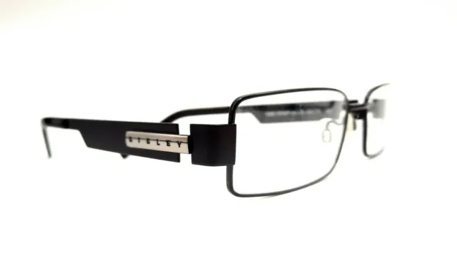 Sisley occhiale da vista 047 metallo rettangolare classico uomo nero asta larga