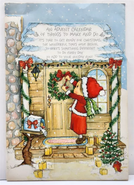 1981 Hallmark Betsey Clark Christmas Advent Calendar Greeting Card WW