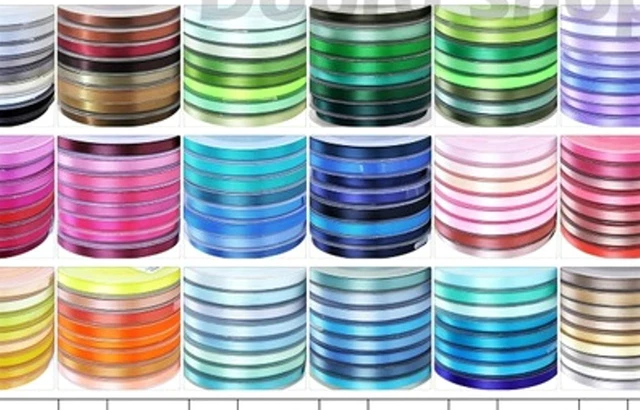 ROULEAU de 10 mètres RUBAN SATIN LUXE ** 6 mm ** UNI Simple face grand teint