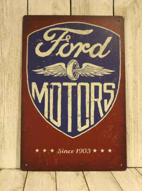 Ford Motors Tin Metal Sign Auto Parts & Service Garage Racing Mechanic XZ