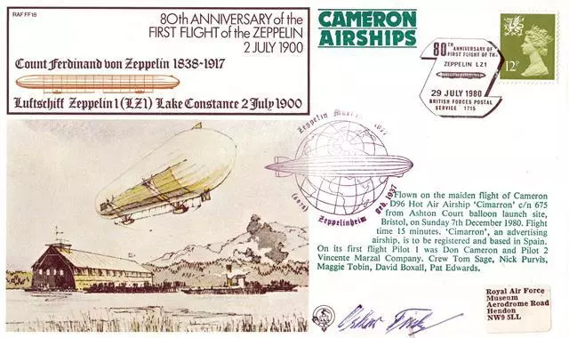 RAF FF18 (First Zeppelin Flight) - Signed by Oskar Fink