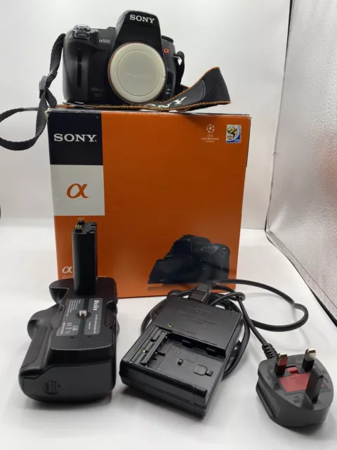 Sony Alpha A500 Camera (Body) + Vertical Grip + 2xBatteries &Charger SCount 5936