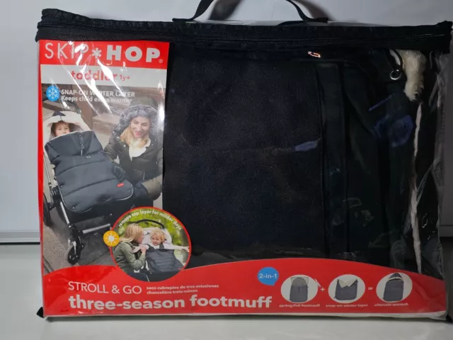 Skip Hop Stroll & Go Three Season 1 Year & Up Footmuff, Black, Pre-owned Toddler