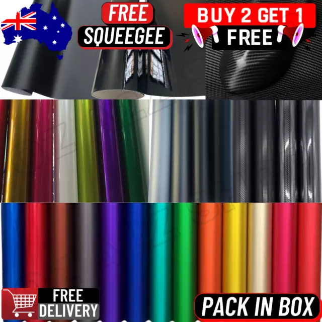 Car Vinyl Wrap Film Roll Matt Satin Glossy 3D 4D Carbon Fiber Decal Sticker Tint