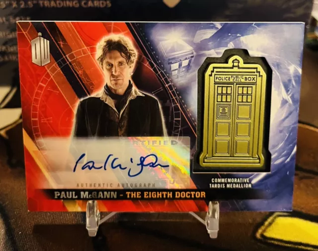 2017 Doctor Who Topps Timeless Paul McGann Red Foil Medallion Autograph Card /10