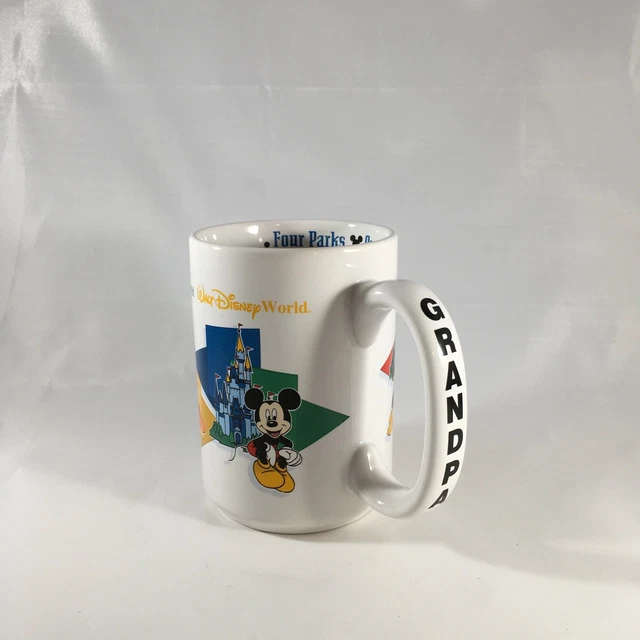 WALT DISNEY WORLD "Four Parks One World" "Grandpa" Coffee Cup Mug 12.