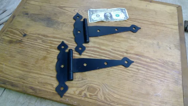 2 Vintage Styled 8" Pull Pin Barn / Shed Door / Gate / Window Strap Hinges