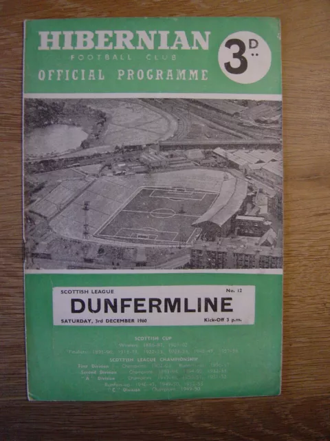 1960/61 HIBERNIAN v DUNFERMLINE ATHLETIC