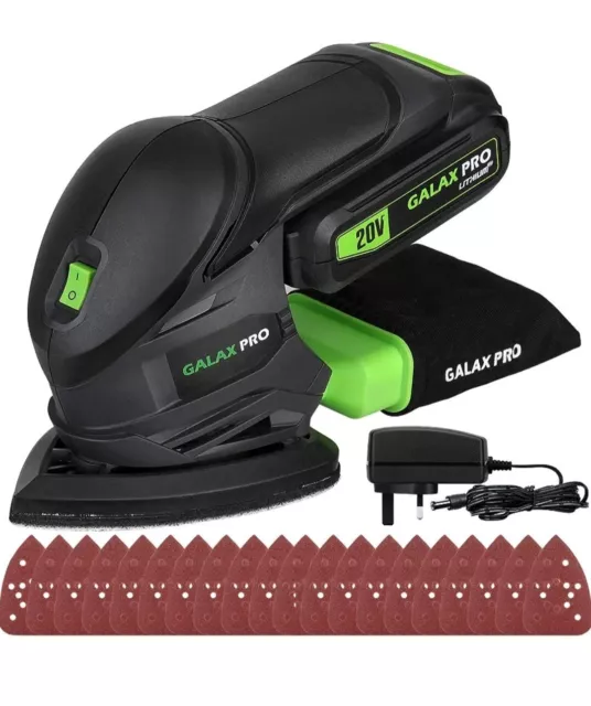 GALAX PRO Cordless Sander 20V, Detail Sanders, 8Pcs Sandpapers, 12000 RPM