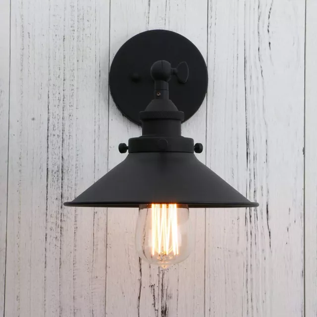 Vintage Industrial Wall Light Metal Shade Lamp Rustic Loft  Farmhouse Sconce E27 3