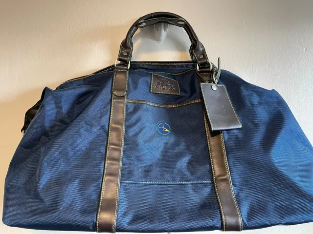 Peter Millar Large Nylon Duffle Bag Travel Carry on Blue Overnight Weekender