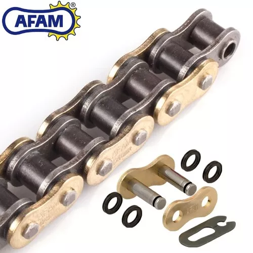 AFAM Kette für Suzuki RG 125 FU Gamma 1994 NF13B X-Ring 428XMR-G gold/black Clip