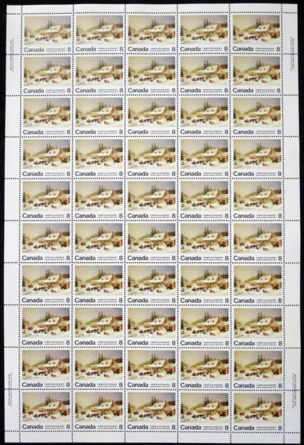 Canada Stamps — Full Pane of 50 — 1972, Cornelius Krieghoff #610 MNH