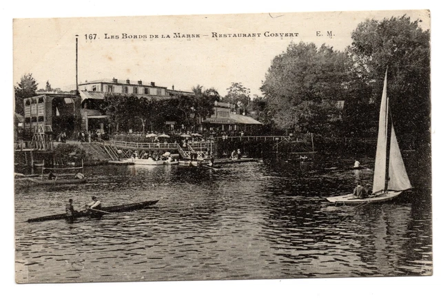 CPA Les Bords de la Marne Restaurant CONVERT ayant voyagéé