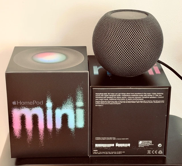 SUPERB APPLE HOMEPOD Mini Smart Speaker Original Box Packaging Plug etc ...