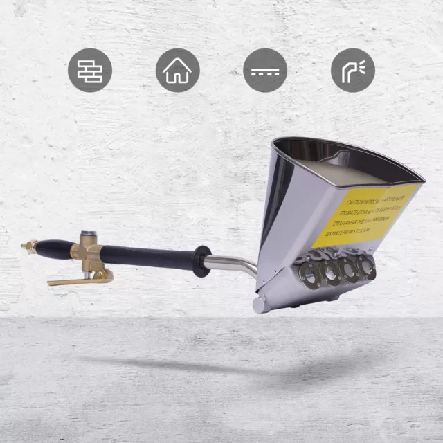 Cement Mortar Sprayer Hopper 4 Jet Paint Wall Concrete Tool Stucco Gun Spraying