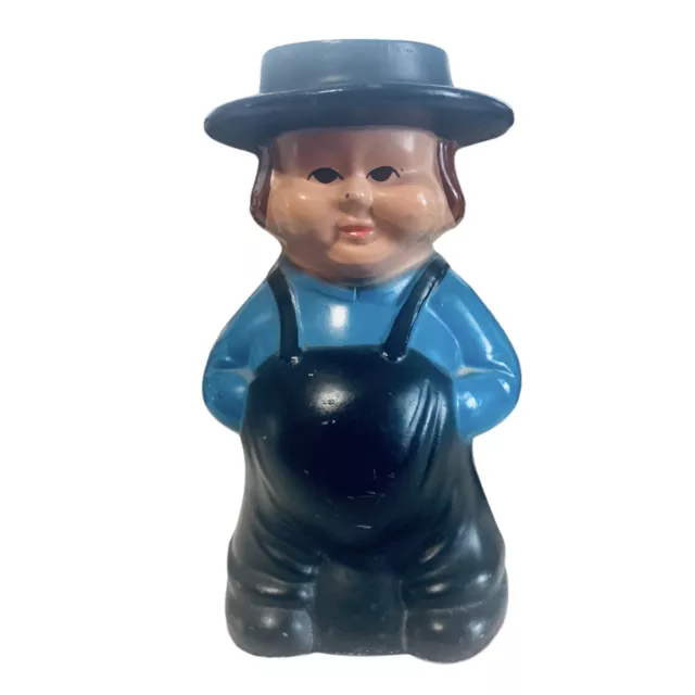 Vintage Cast Iron Coin Bank Mennonite Amish Pennsylvania Dutch Dalecraft Farmer