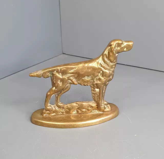 Vintage brass setter ornament - approx 5" retro cast dog (BA34)