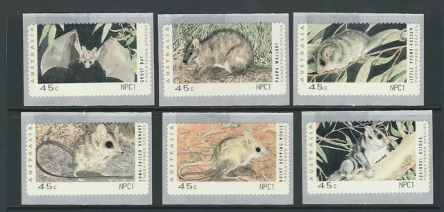 Australie 1994 Endangered Espèces Types ( Scott 1288-93) VF MNH Self-Adhesives