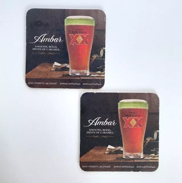 Ambar DosEquis 2013 barra de bebidas de cartón conjunto de 2 posavasos