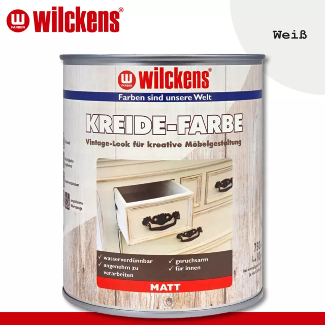 Wilckens 750 ML Couleur de Craie Blanc Vintage-Look Intérieur Créatif Peinture