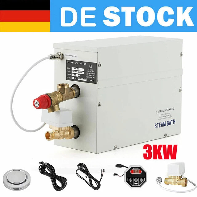 Generatore di vapore 3KW interno 3 m3 commerciale per sauna a 35-55 °C automatico Generatore di vapore 3KW interno 3 m3 commerciale per sauna a 35-55 °C automatico