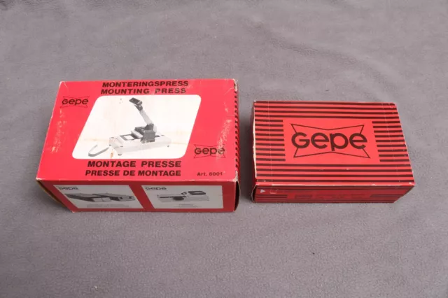 Prensa de montaje Gepe 8001 y caja sellada 24 X 36 tipo 7001 soportes deslizantes