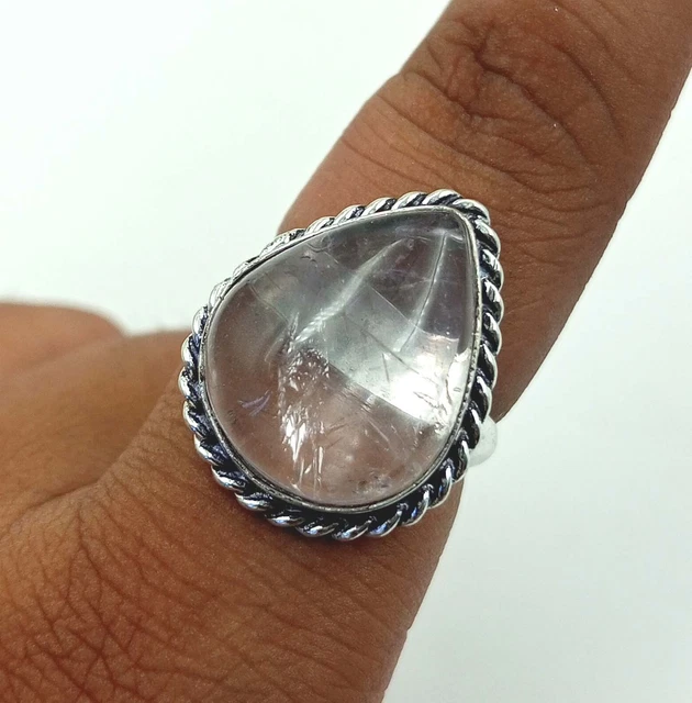 Natural Amethyst Gemstone 925 Silver Plated 1 PC Design Approx 6.5 US SZ Ring