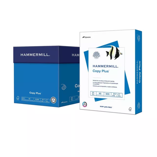 Hammermill Copy Plus 8.5" x 11" Copy Paper 20 lbs. 92 Brightness 2500